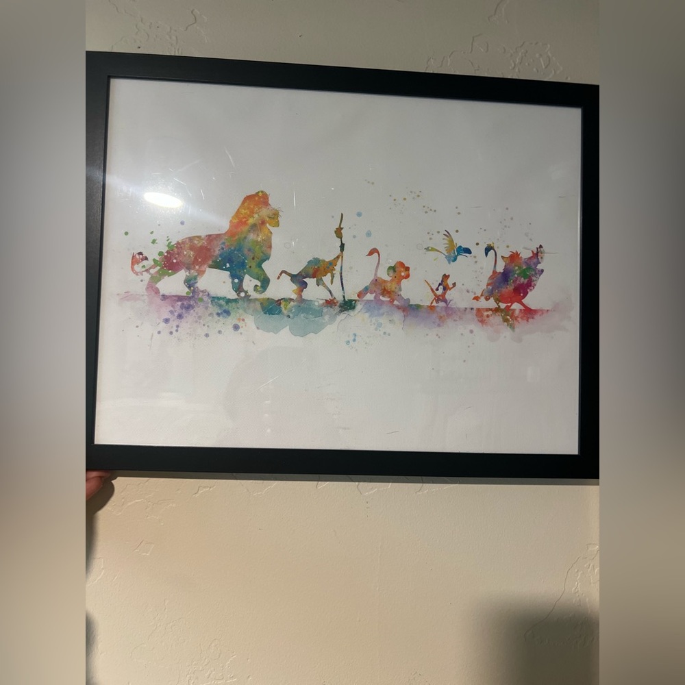 Art Reimagined Lion King Characters Print Framed Size 13”x17”